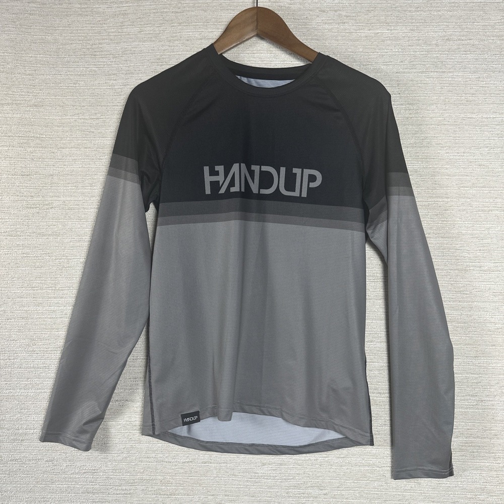 HandUp Cycling Jersey Men S Black Gray MTB Mountain Bike Long Sleeve Performance